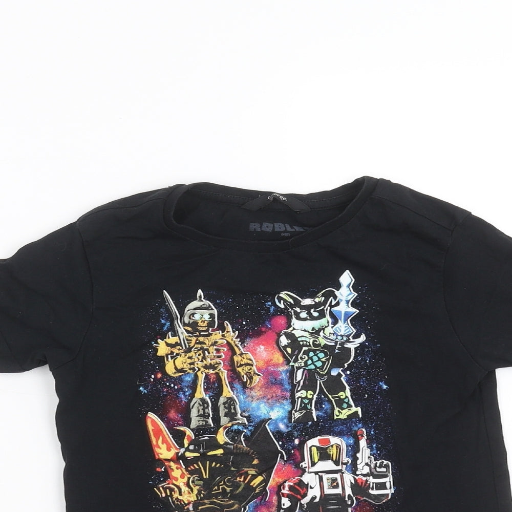 George Boys Black   Basic T-Shirt Size 5-6 Years  - Roblox