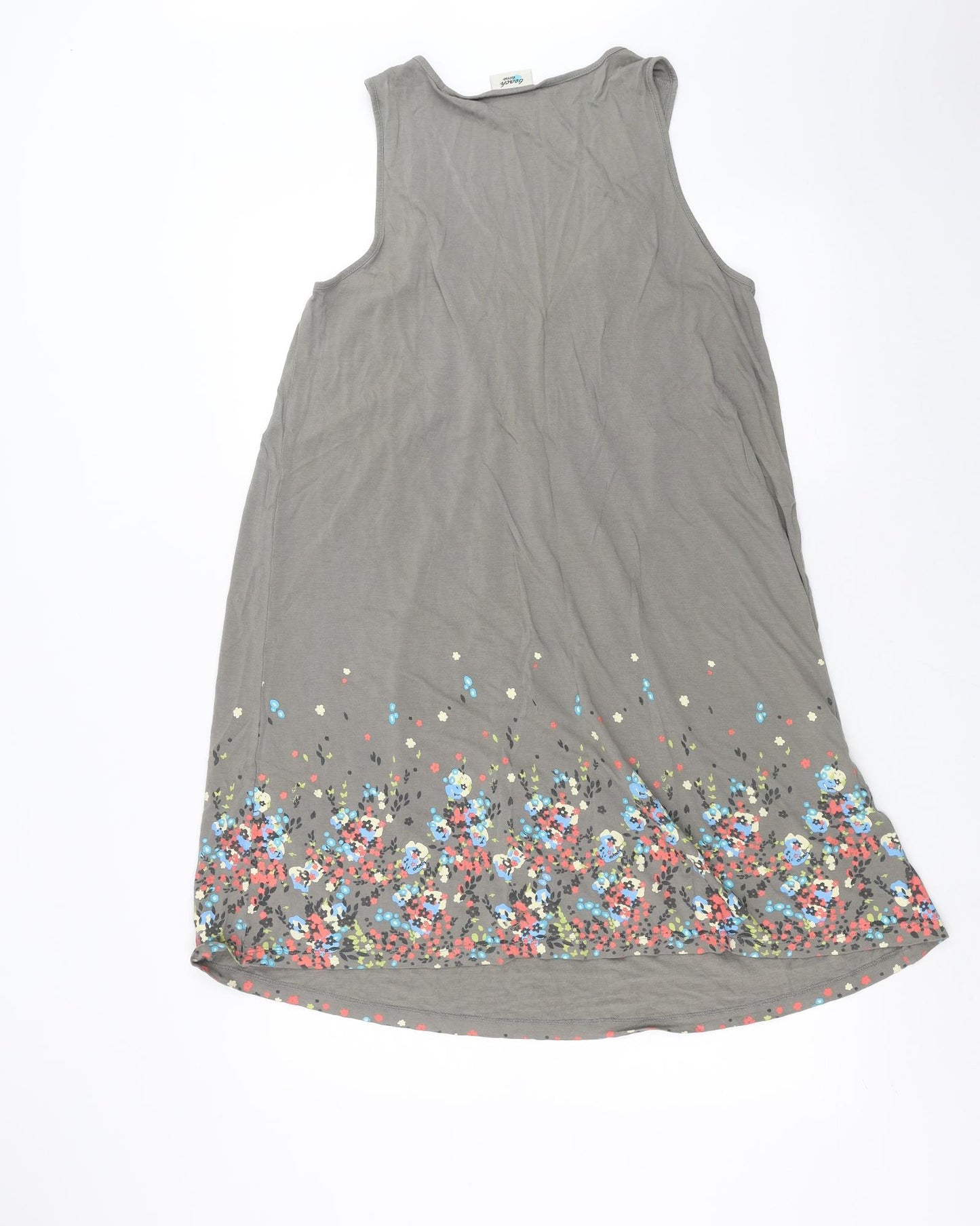 Beach Time Womens Grey Floral  Tank Dress  Size 16