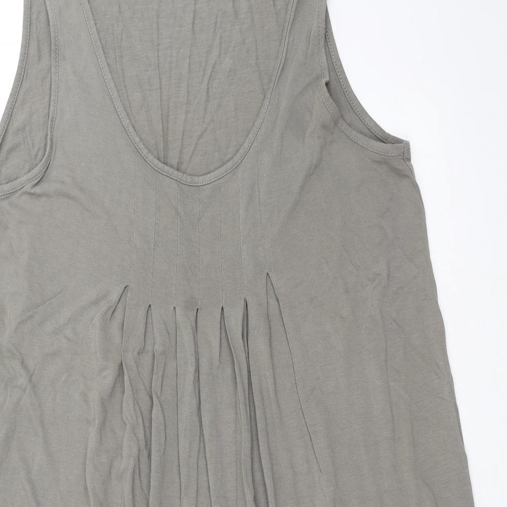 Beach Time Womens Grey Floral  Tank Dress  Size 16