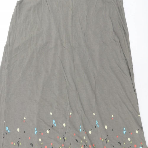 Beach Time Womens Grey Floral  Tank Dress  Size 16