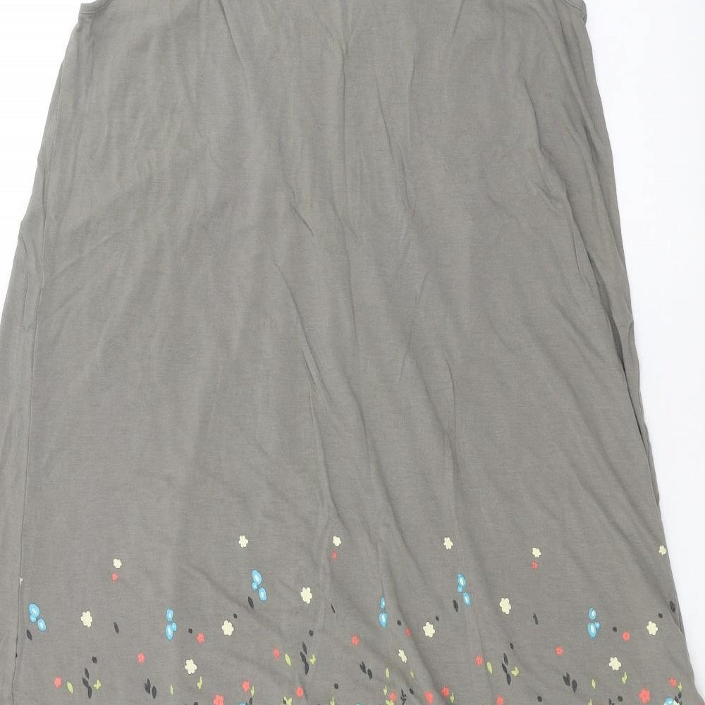 Beach Time Womens Grey Floral  Tank Dress  Size 16