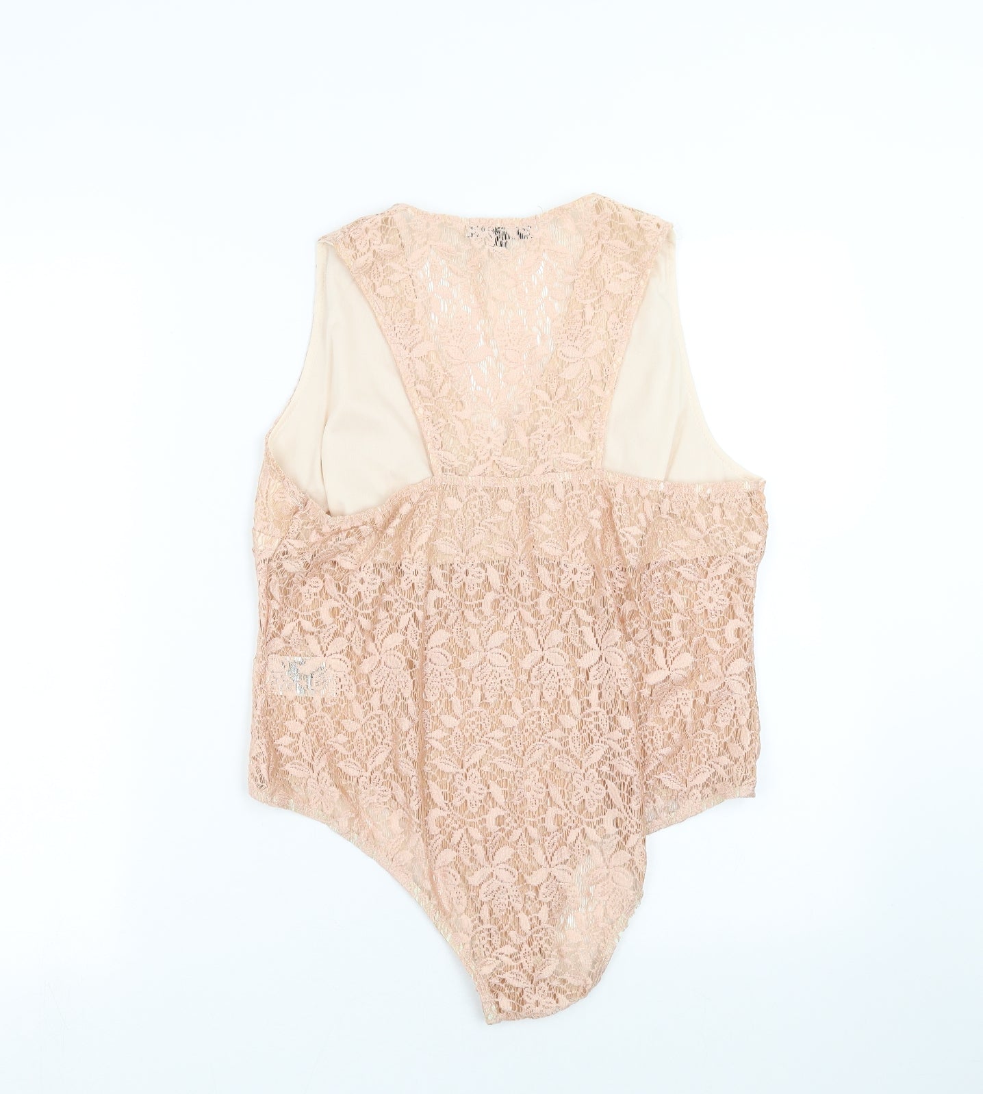 Dare to Bare Womens Pink Floral  Bodysuit One-Piece Size 16