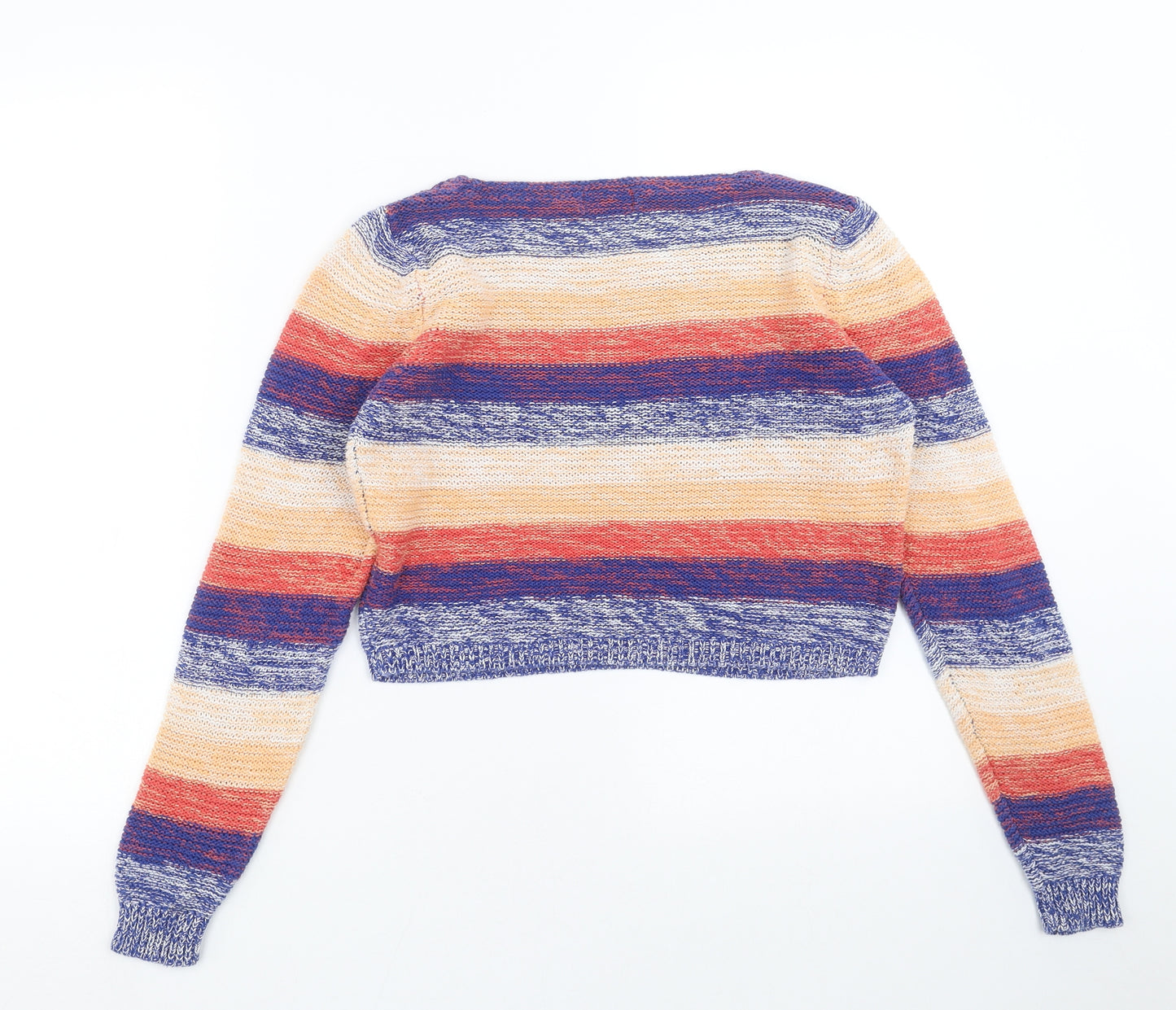 F&F Womens Multicoloured Striped Knit Pullover Jumper Size 8  - cropped