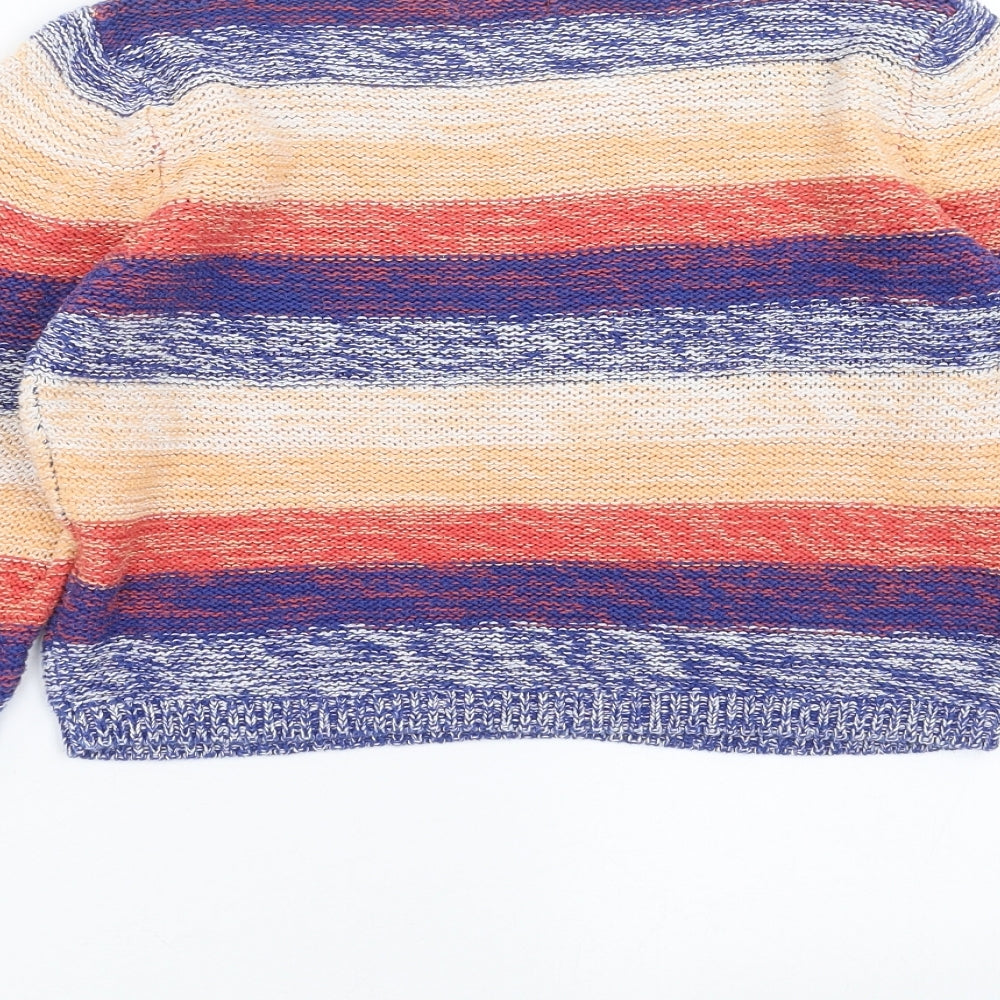 F&F Womens Multicoloured Striped Knit Pullover Jumper Size 8  - cropped