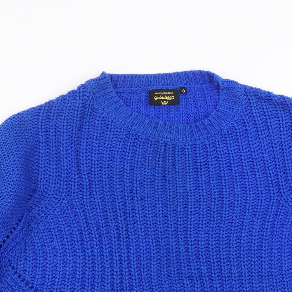 goldigga Womens Blue  Knit Pullover Jumper Size 8