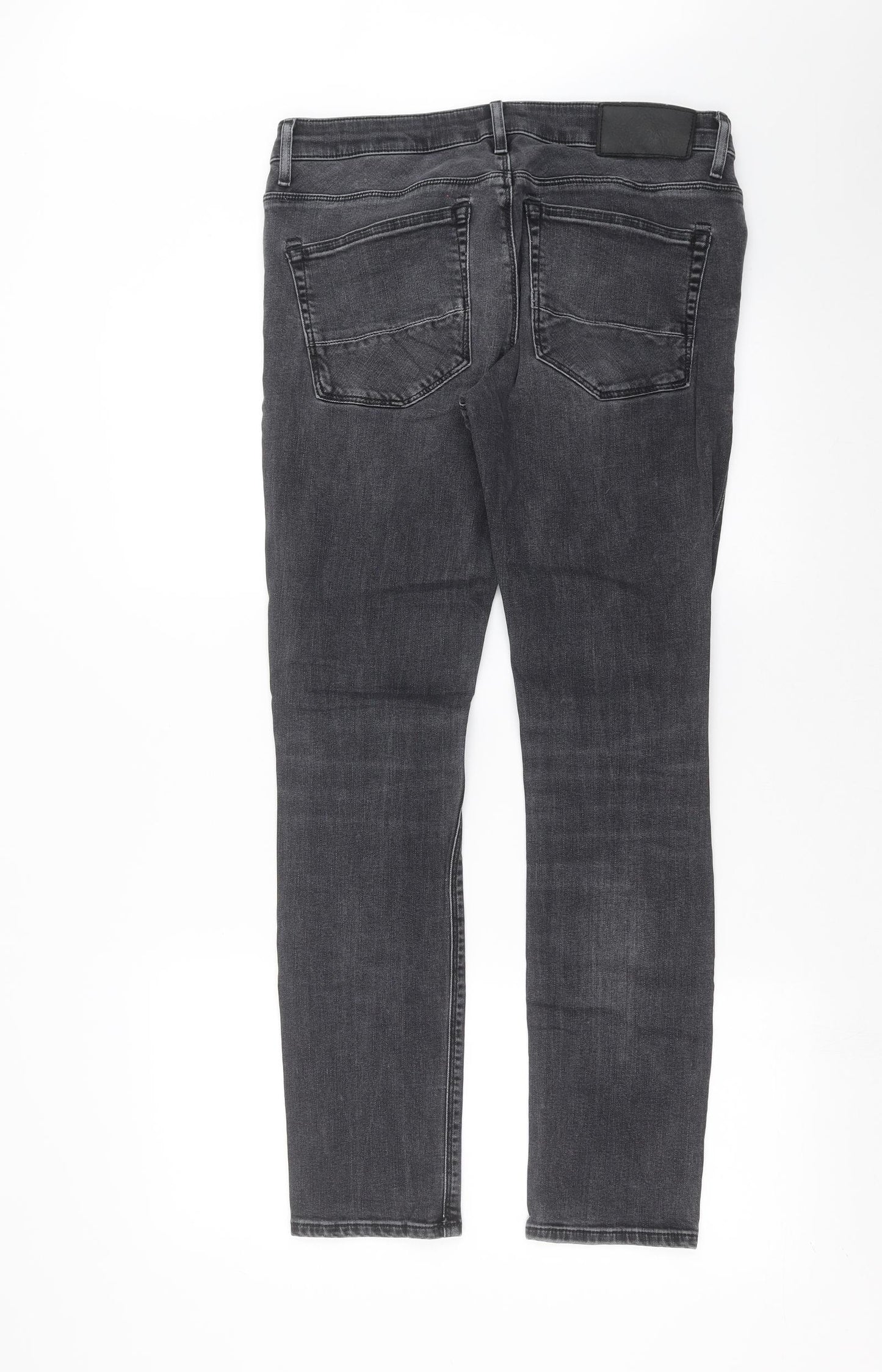 River Island Mens Grey  Denim Skinny Jeans Size 32 in L29 in