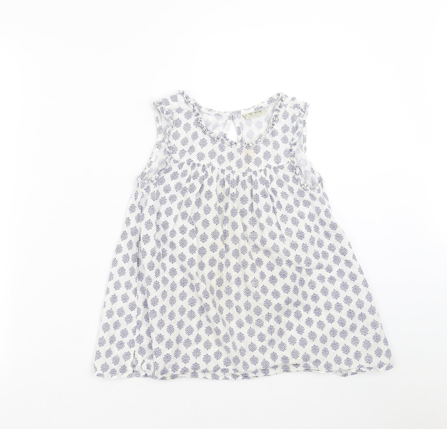 NEXT Girls White Floral  Basic Blouse Size 10 Years