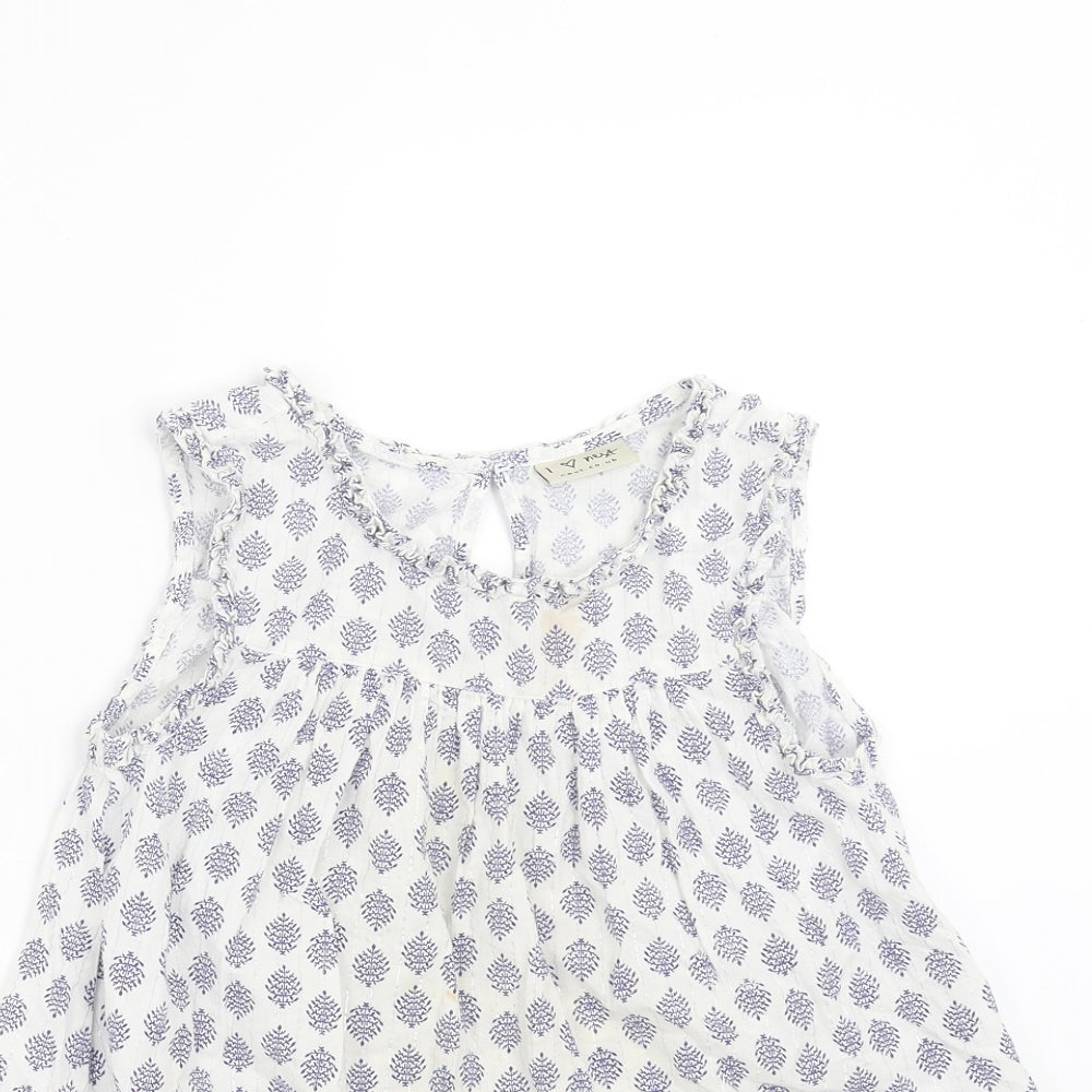 NEXT Girls White Floral  Basic Blouse Size 10 Years