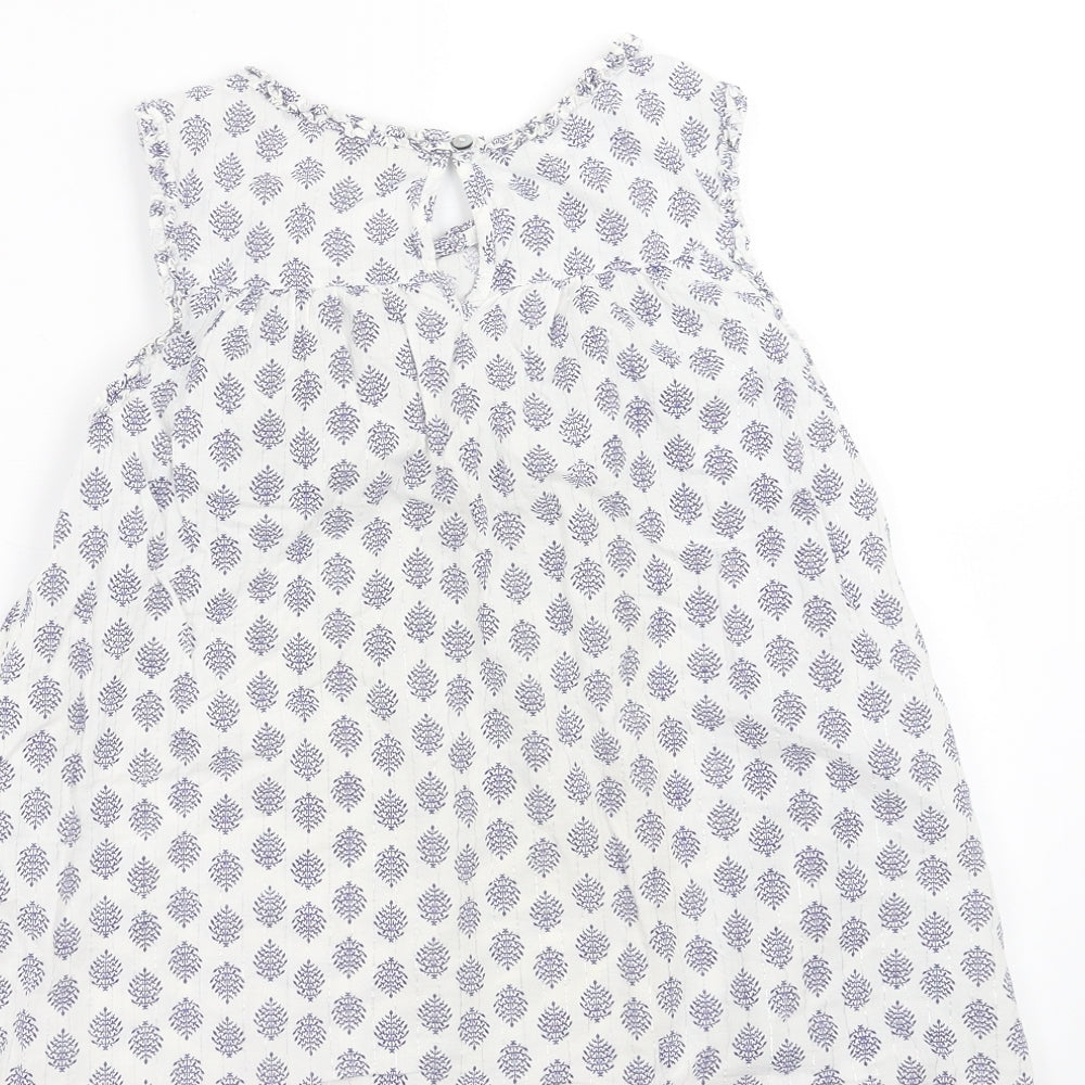 NEXT Girls White Floral  Basic Blouse Size 10 Years