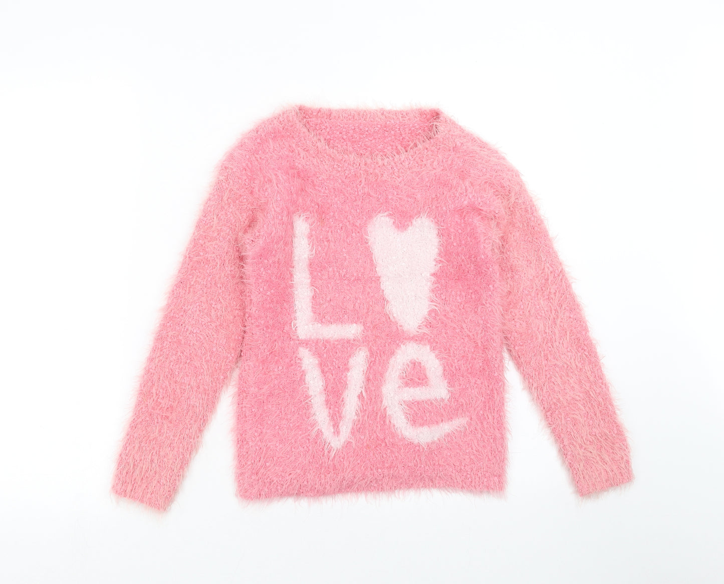 Nutmeg Girls Pink   Pullover Jumper Size 9-10 Years  - love