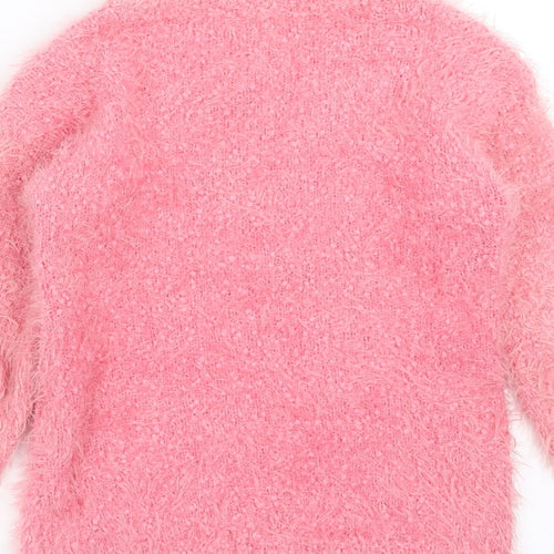 Nutmeg Girls Pink   Pullover Jumper Size 9-10 Years  - love