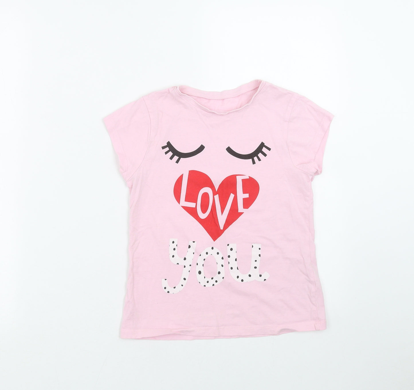 George Girls Pink   Basic T-Shirt Size 8-9 Years  - face