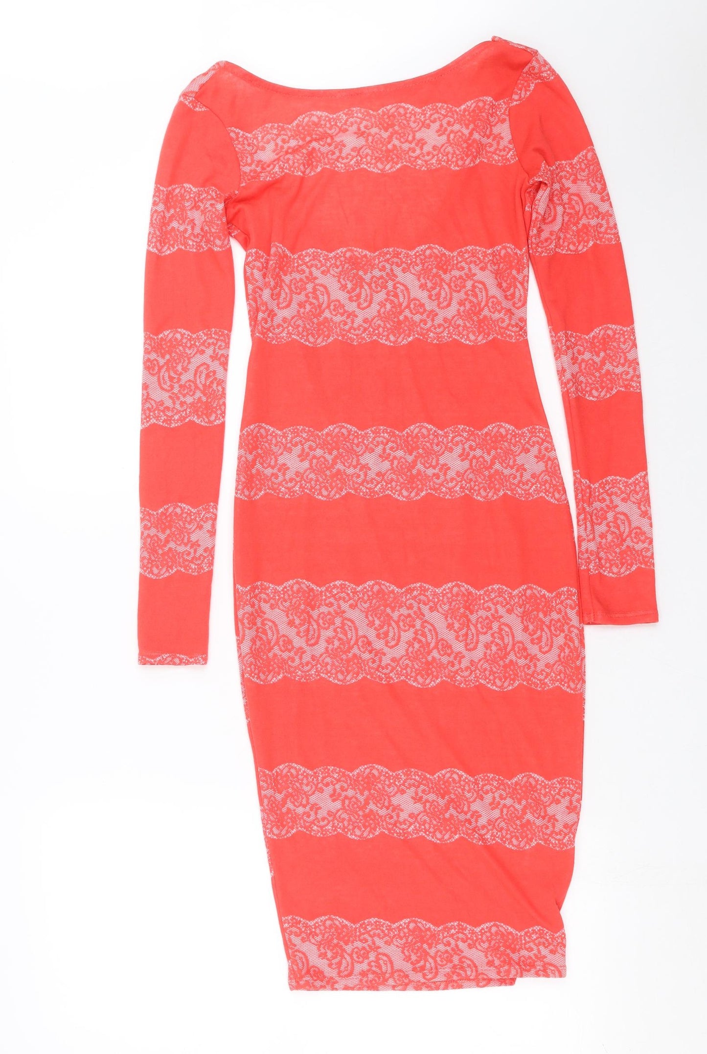 Lipsy Womens Red Paisley  Bodycon  Size 8