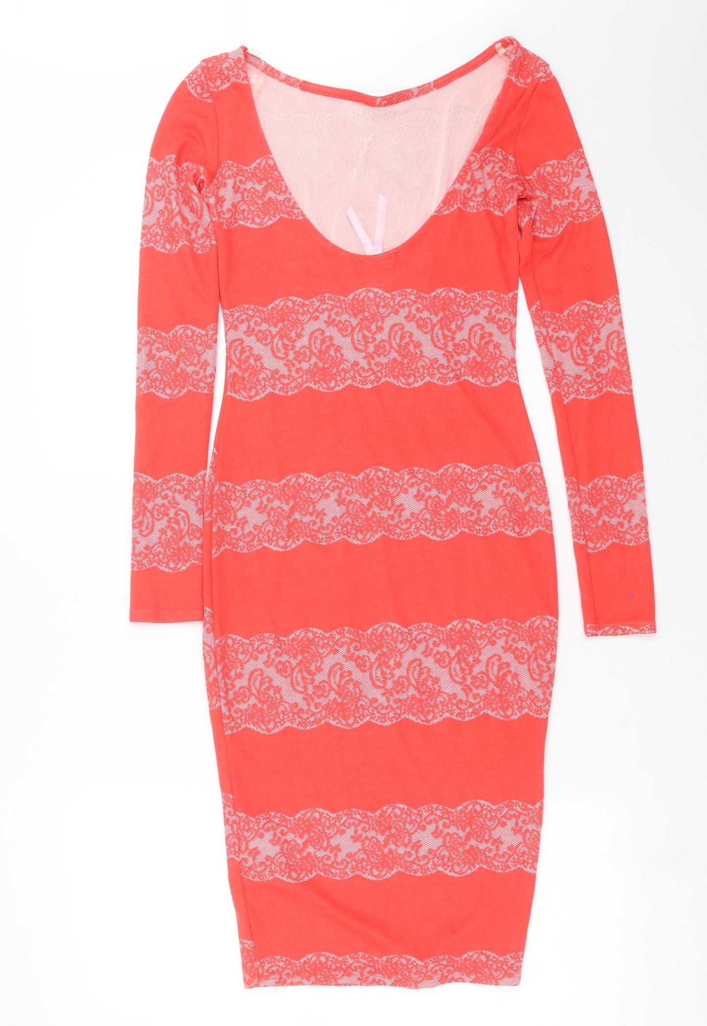 Lipsy Womens Red Paisley  Bodycon  Size 8