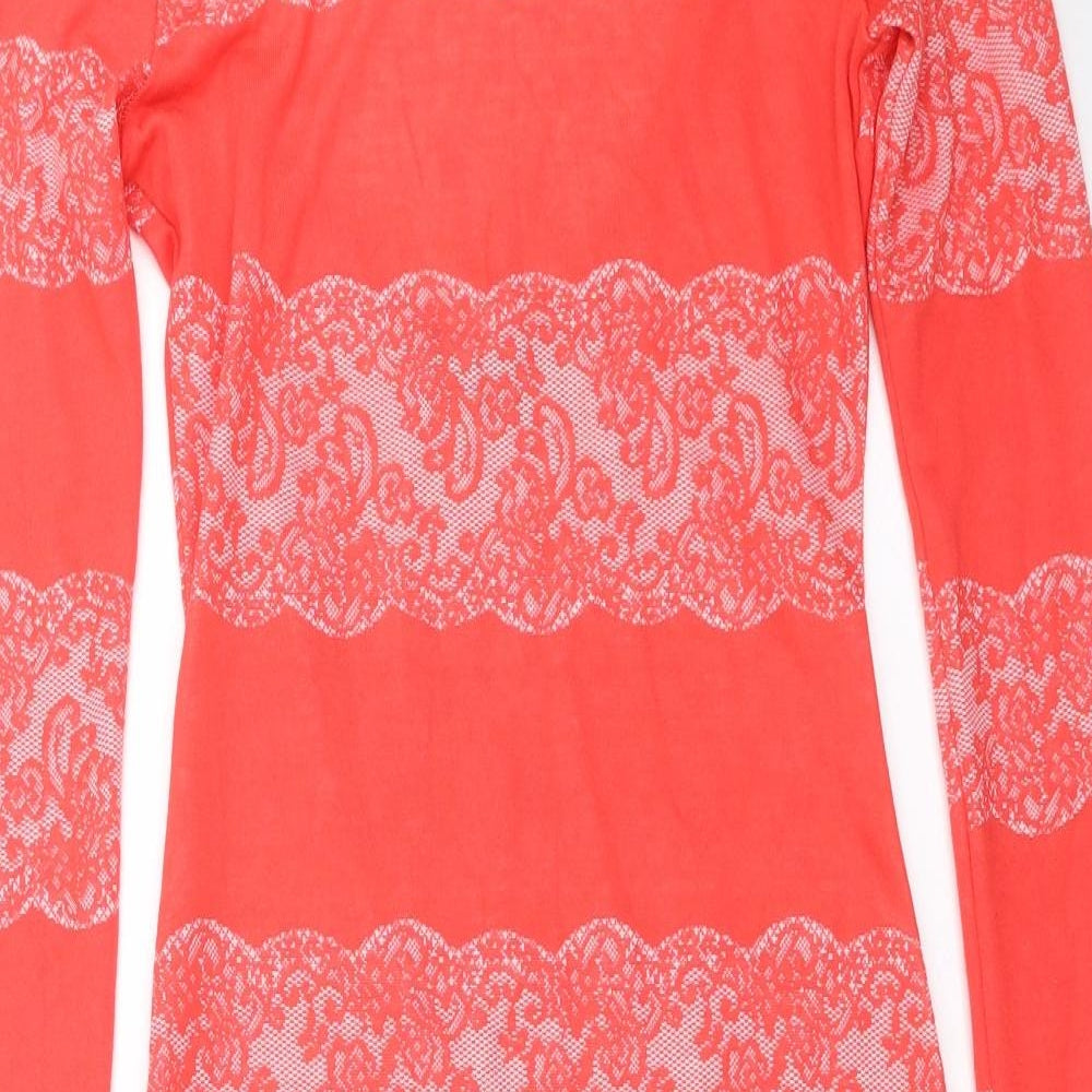 Lipsy Womens Red Paisley  Bodycon  Size 8