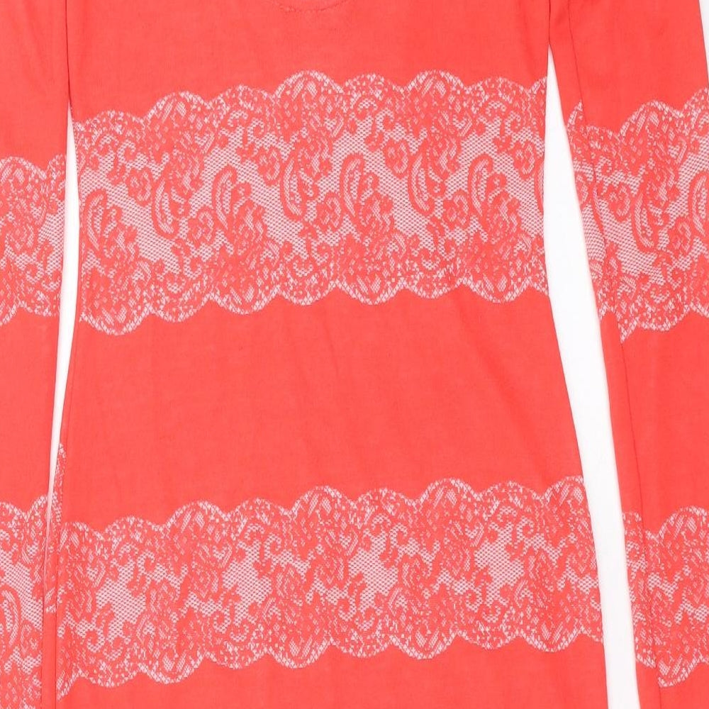Lipsy Womens Red Paisley  Bodycon  Size 8