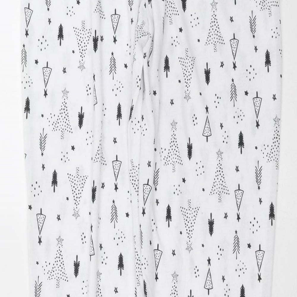 Matalan Womens White    Pyjama Pants Size S  - tree pattern