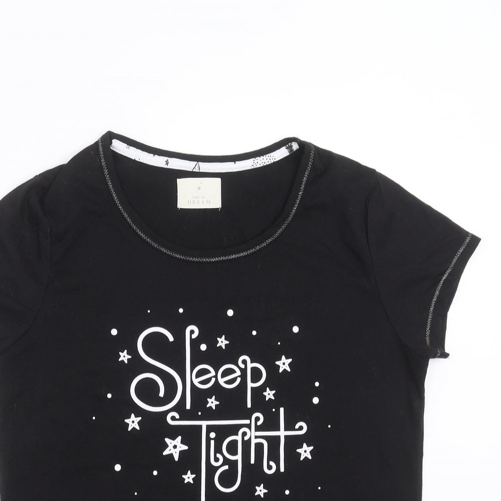 Matalan Womens Black Solid  Top Pyjama Top Size S  - sleep tight
