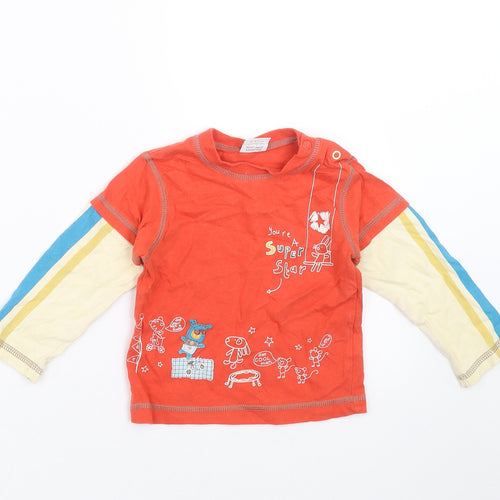 Mini Club Baby Orange   Basic T-Shirt Size 9-12 Months  - Super Star
