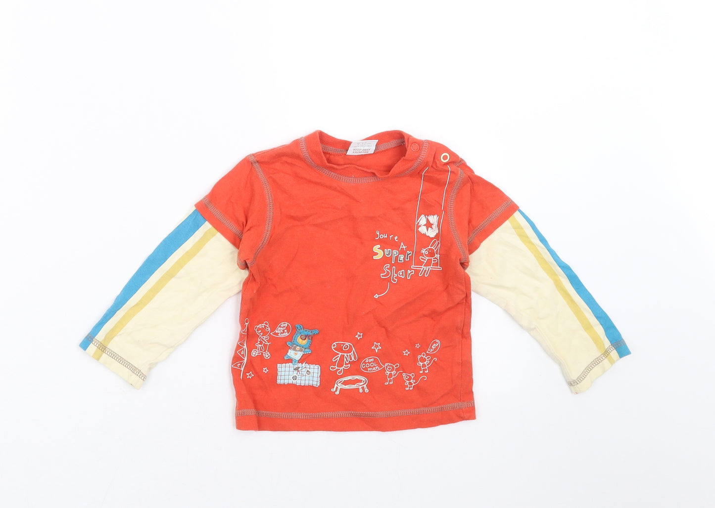 Mini Club Baby Orange   Basic T-Shirt Size 9-12 Months  - Super Star
