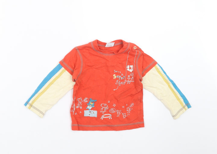 Mini Club Baby Orange   Basic T-Shirt Size 9-12 Months  - Super Star