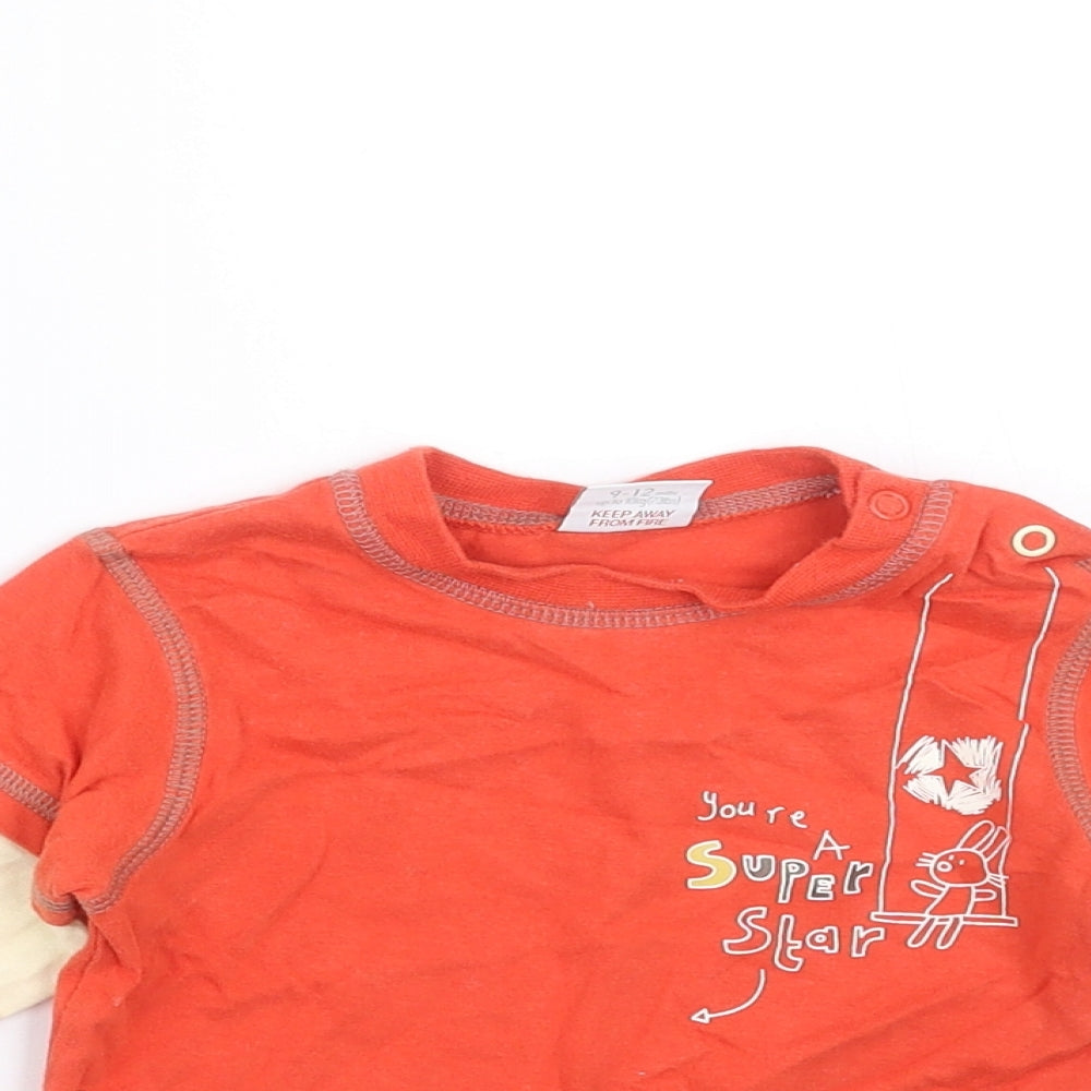 Mini Club Baby Orange   Basic T-Shirt Size 9-12 Months  - Super Star