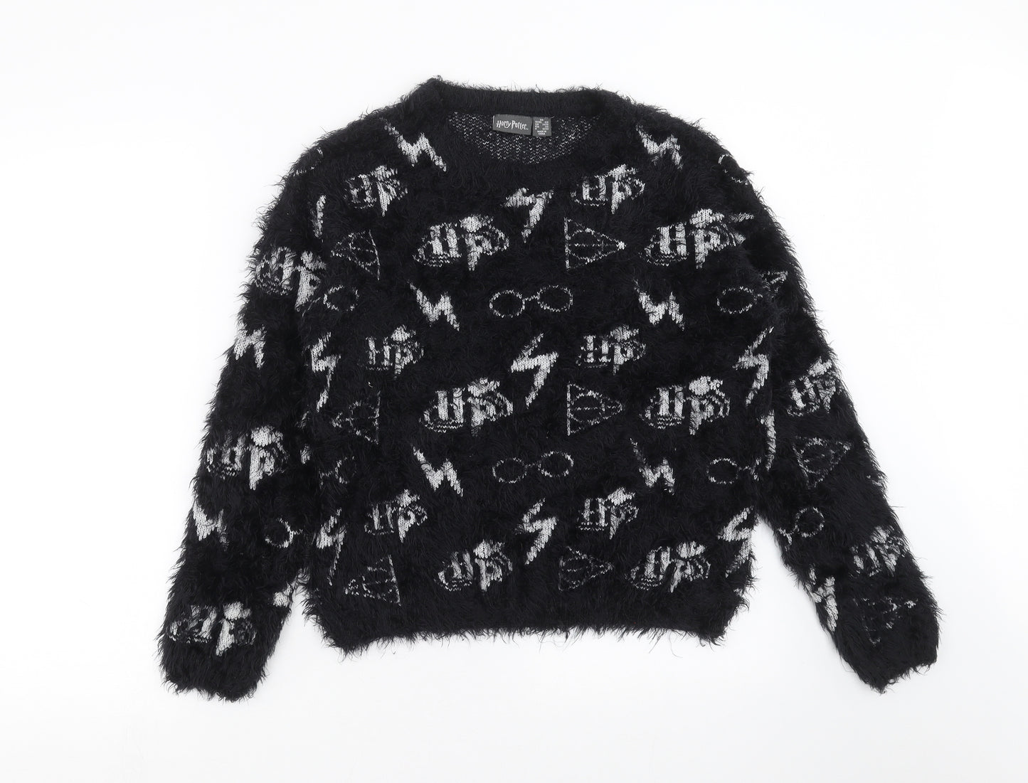 Primark Womens Black   Pullover Jumper Size XS  - fluffy, harry potter