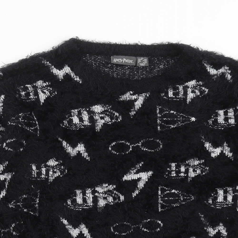 Primark Womens Black   Pullover Jumper Size XS  - fluffy, harry potter