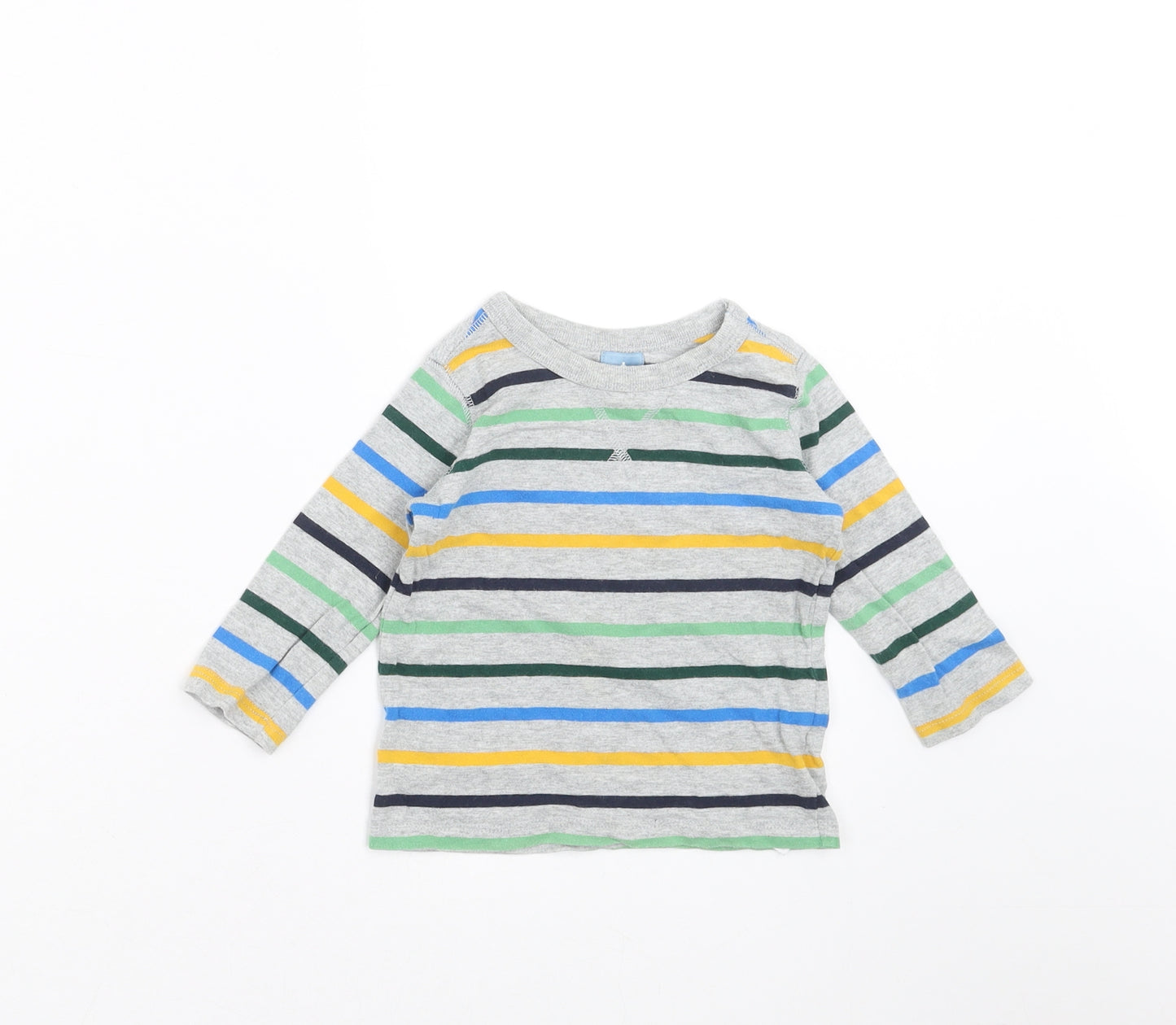 Gap Boys Grey Striped  Basic T-Shirt Size 6-9 Months