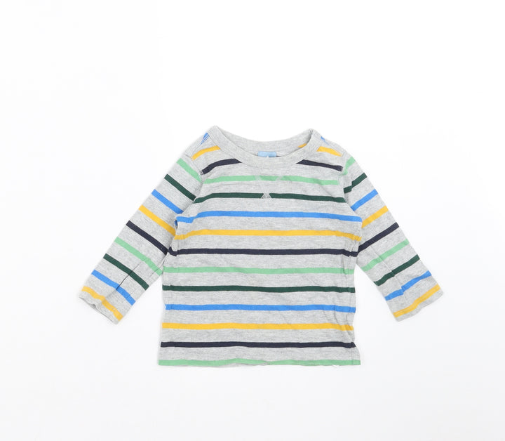 Gap Boys Grey Striped  Basic T-Shirt Size 6-9 Months