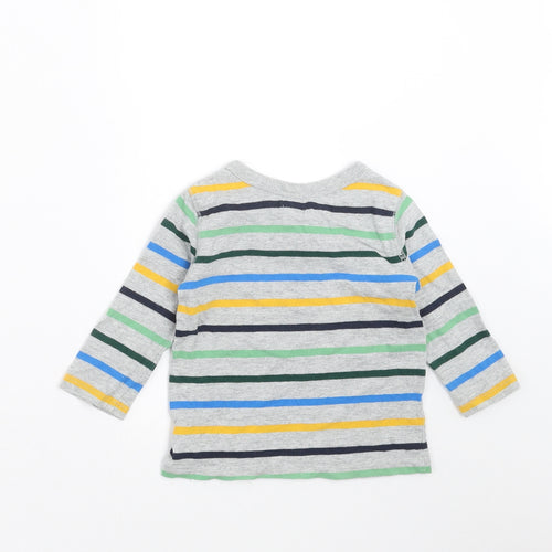 Gap Boys Grey Striped  Basic T-Shirt Size 6-9 Months