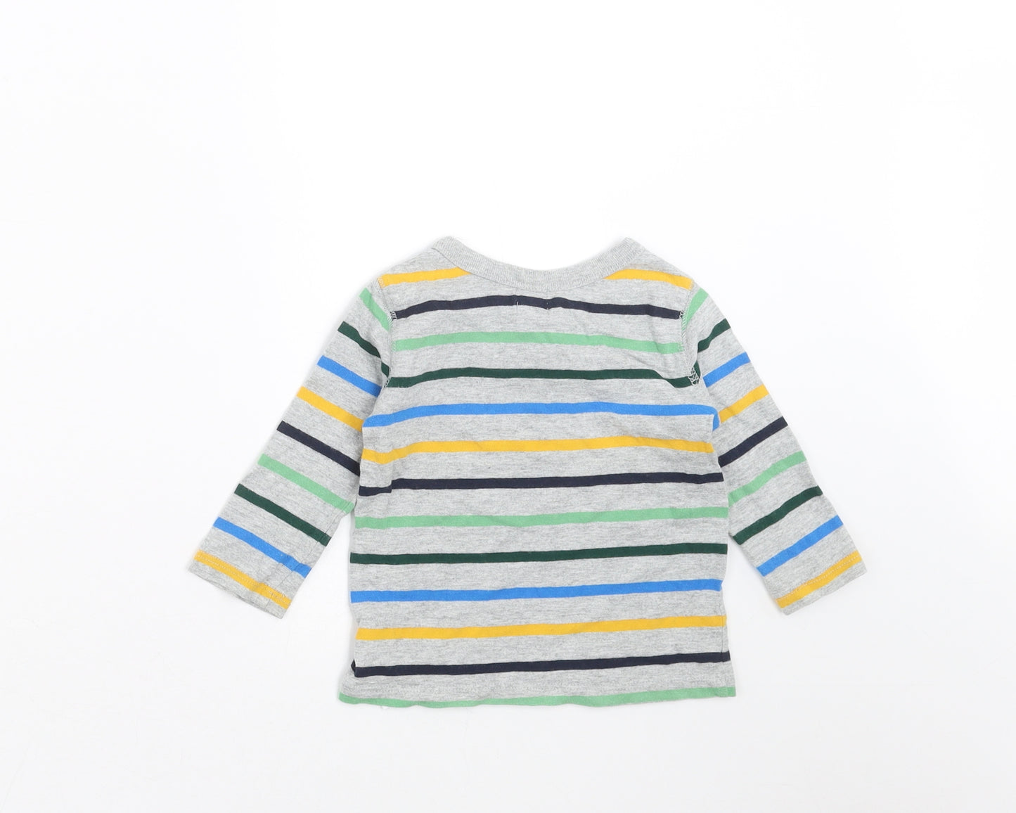Gap Boys Grey Striped  Basic T-Shirt Size 6-9 Months
