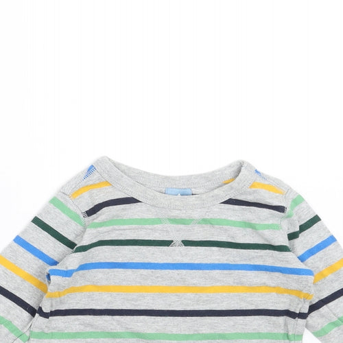 Gap Boys Grey Striped  Basic T-Shirt Size 6-9 Months