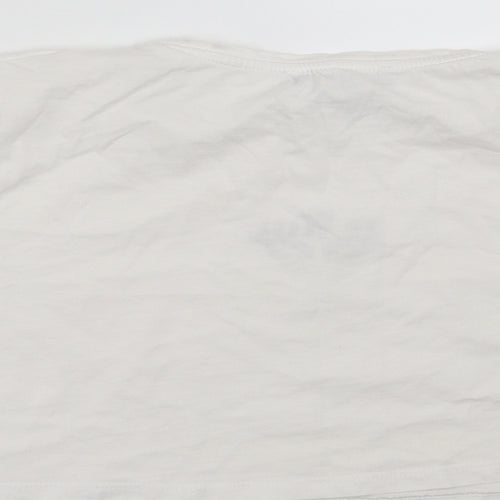 Primark Womens White   Cropped T-Shirt Size S  - no angel