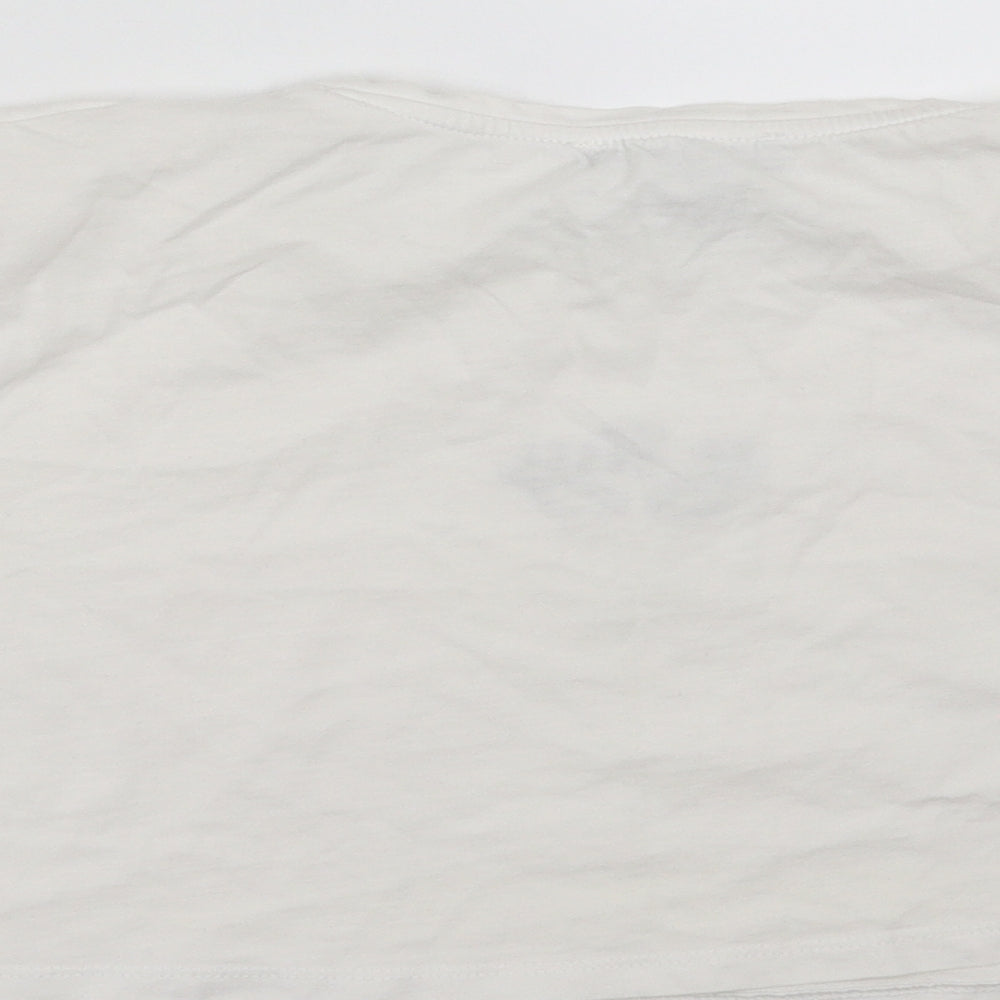 Primark Womens White   Cropped T-Shirt Size S  - no angel