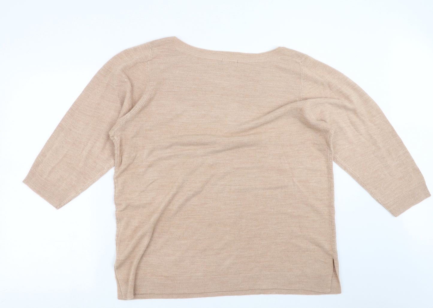 F&F Womens Beige Geometric Knit Pullover Jumper Size 20