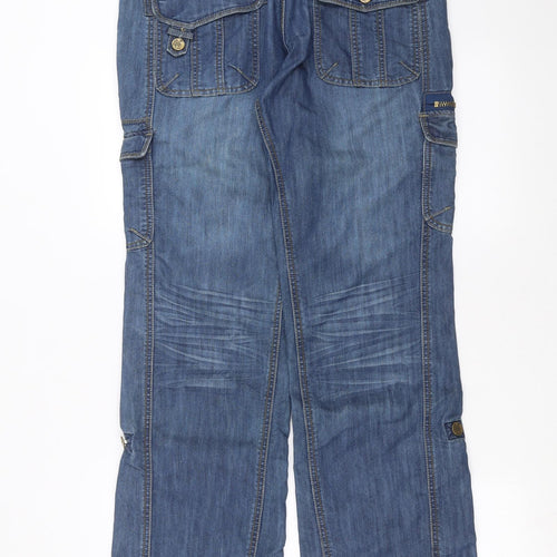 George Womens Blue  Denim Straight Jeans Size 12 L32 in - cargo, utility style
