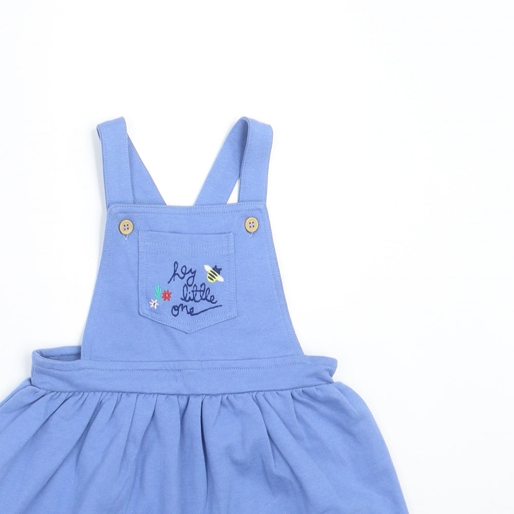 Mini Club Girls Blue   Pinafore/Dungaree Dress  Size 9-12 Months  - unicorn
