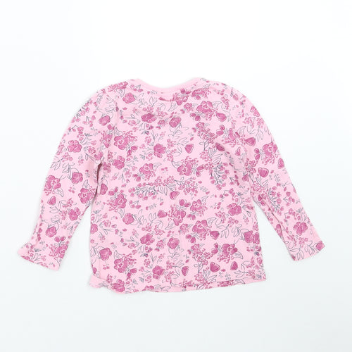 SO CUTE Girls Pink Floral  Basic T-Shirt Size 12-18 Months