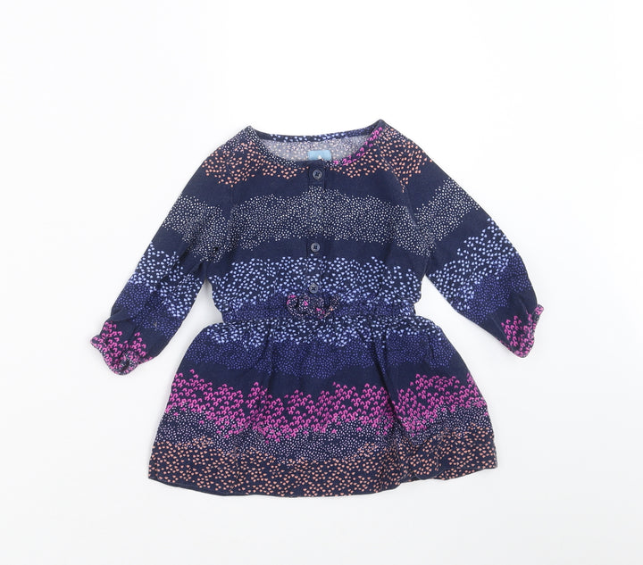 Gap Girls Blue Geometric  Shirt Dress  Size 12-18 Months