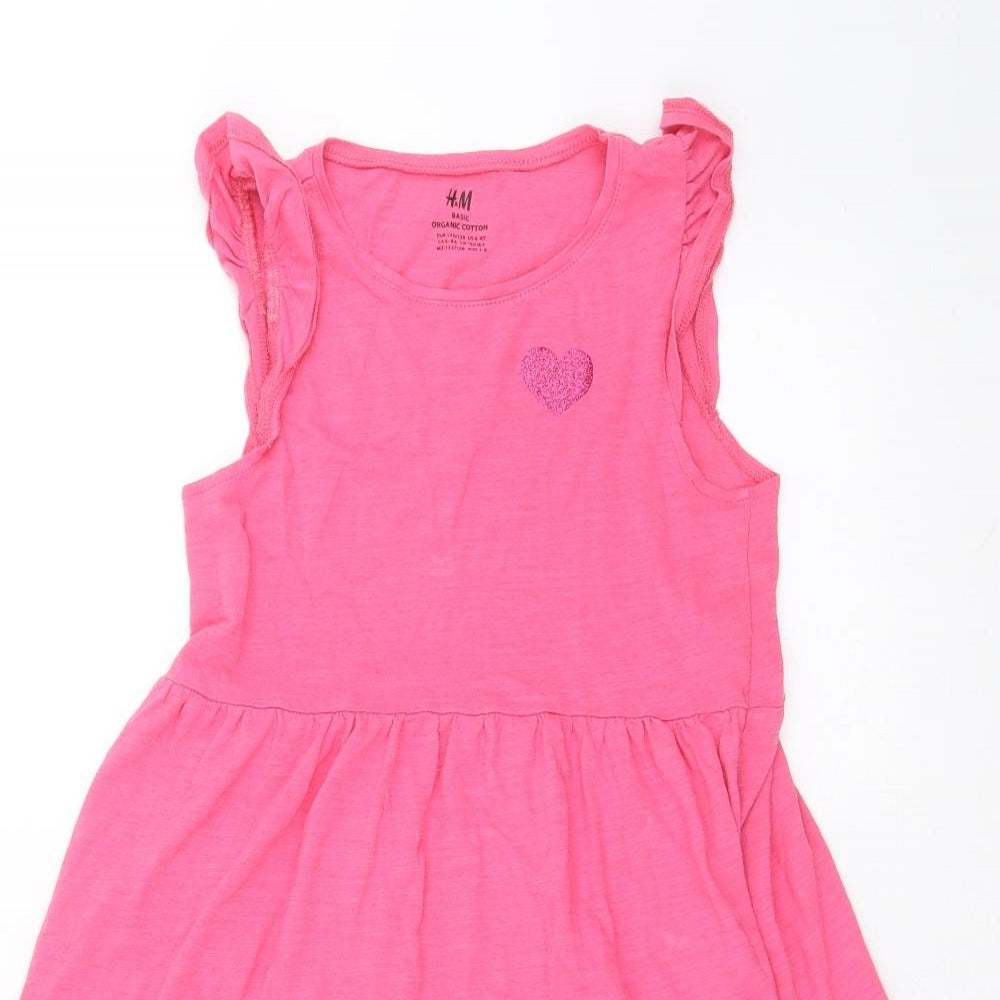 H&M Girls Pink   Fit & Flare  Size 6-7 Years