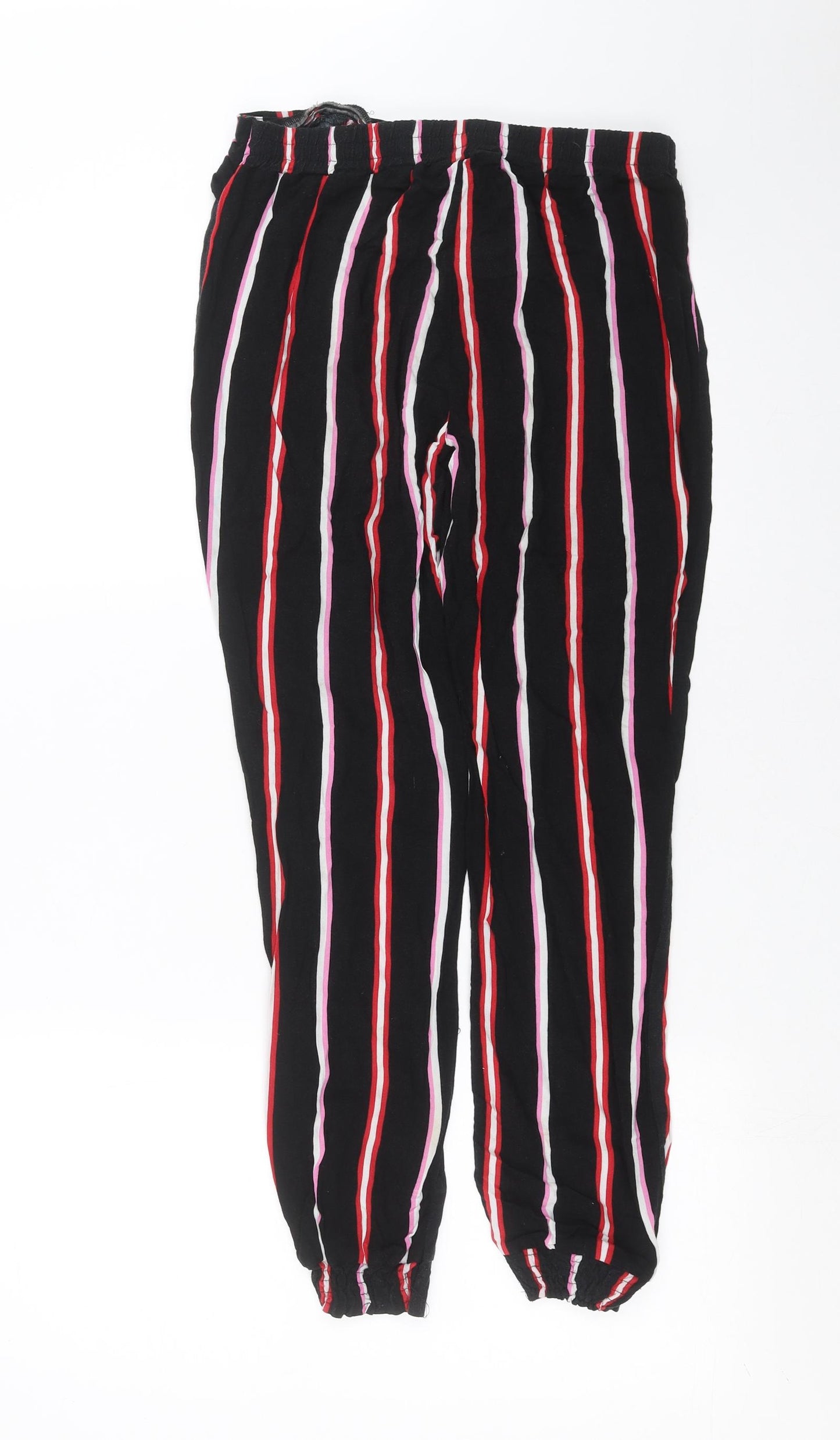 Primark Girls Black Striped   Trousers Size 12-13 Years