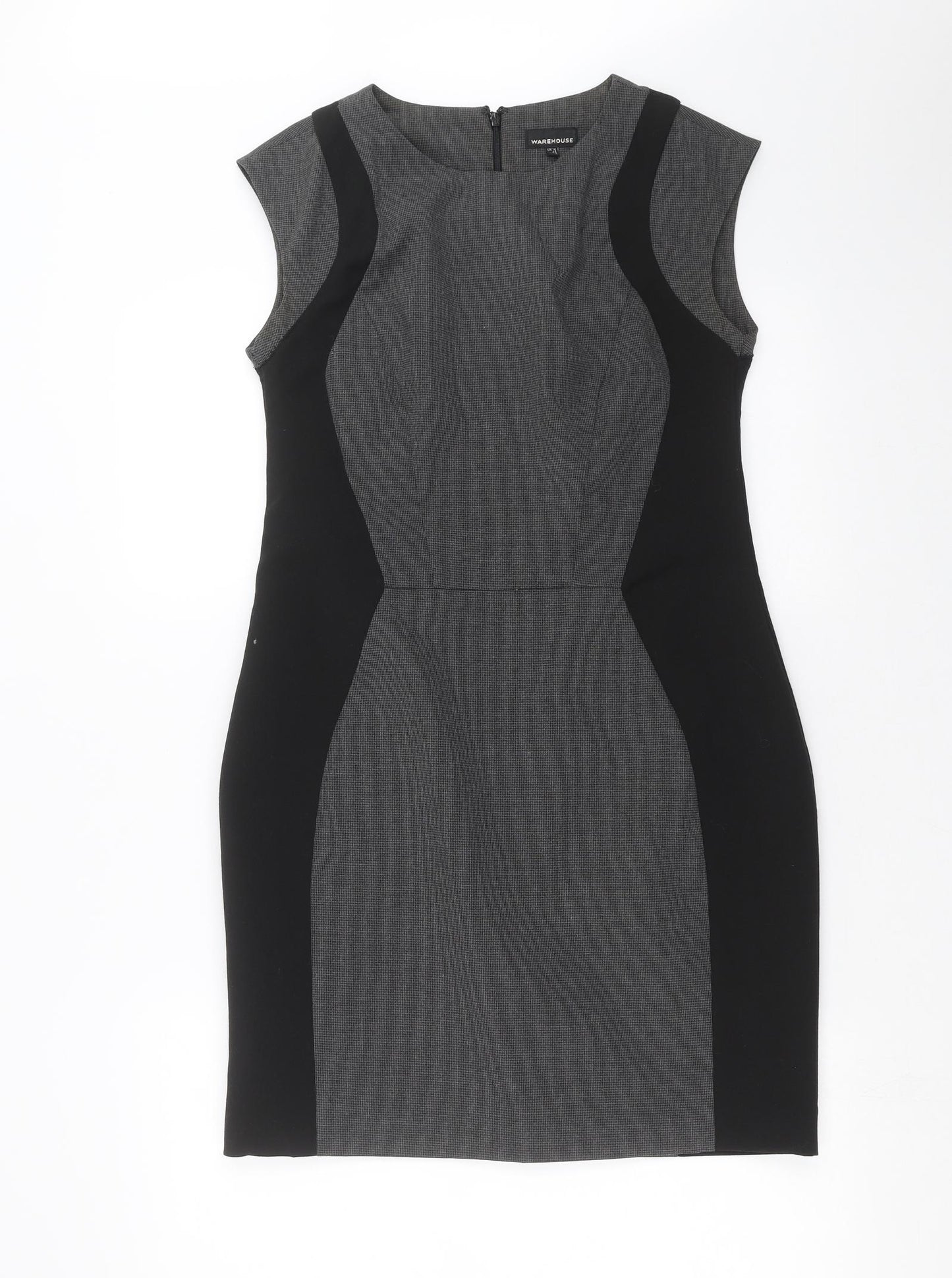 Warehouse Womens Grey Houndstooth  Shift  Size 14