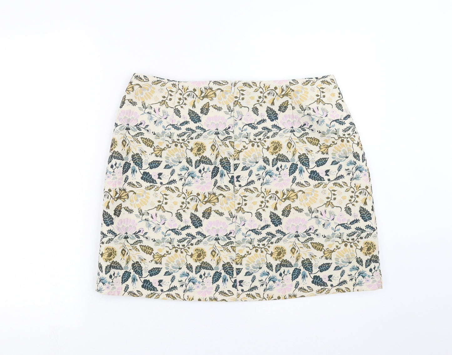 TU Womens Beige Floral  Mini Skirt Size 14
