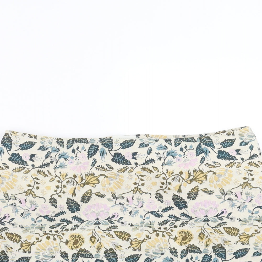 TU Womens Beige Floral  Mini Skirt Size 14