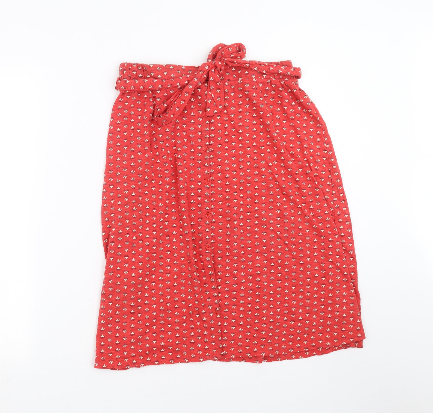 Fat Face Womens Red Floral  A-Line Skirt Size 12
