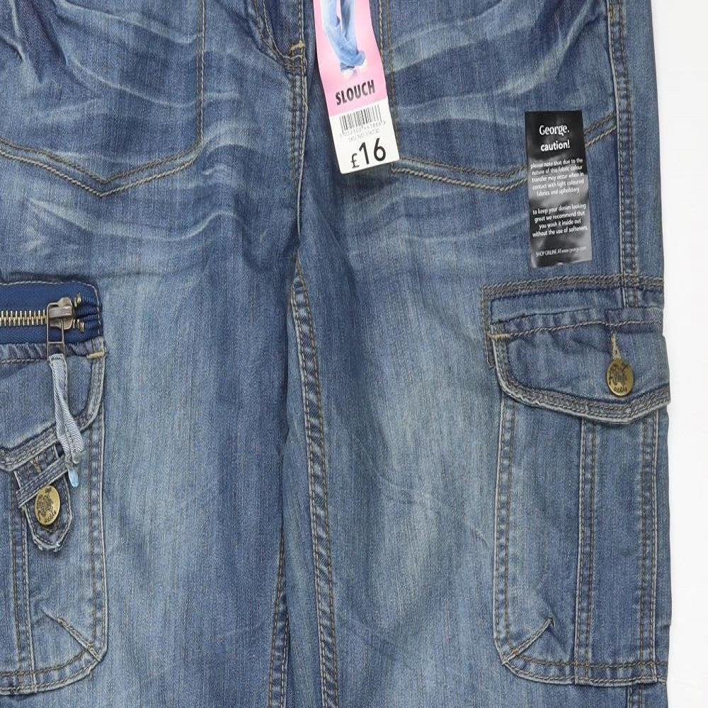 George Womens Blue  Denim Straight Jeans Size 12 L31 in - slouch fit