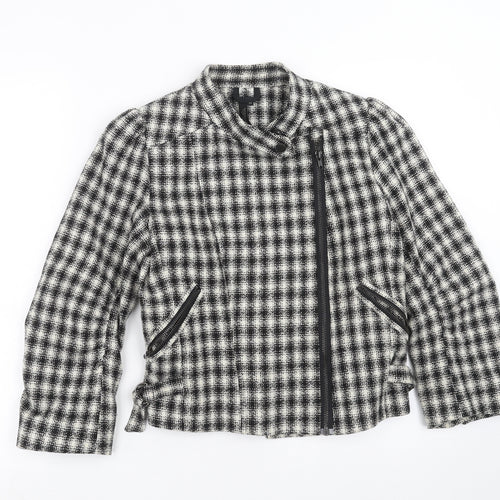 Topshop Womens Black Check  Jacket  Size 10