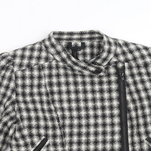 Topshop Womens Black Check  Jacket  Size 10