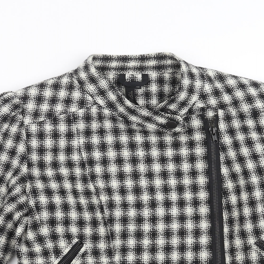 Topshop Womens Black Check  Jacket  Size 10
